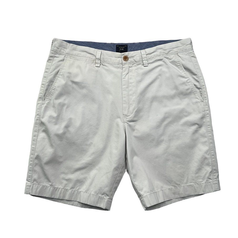 Banana Republic Club‎ Shorts Men's 35 Cream Flat Front Khaki Chino